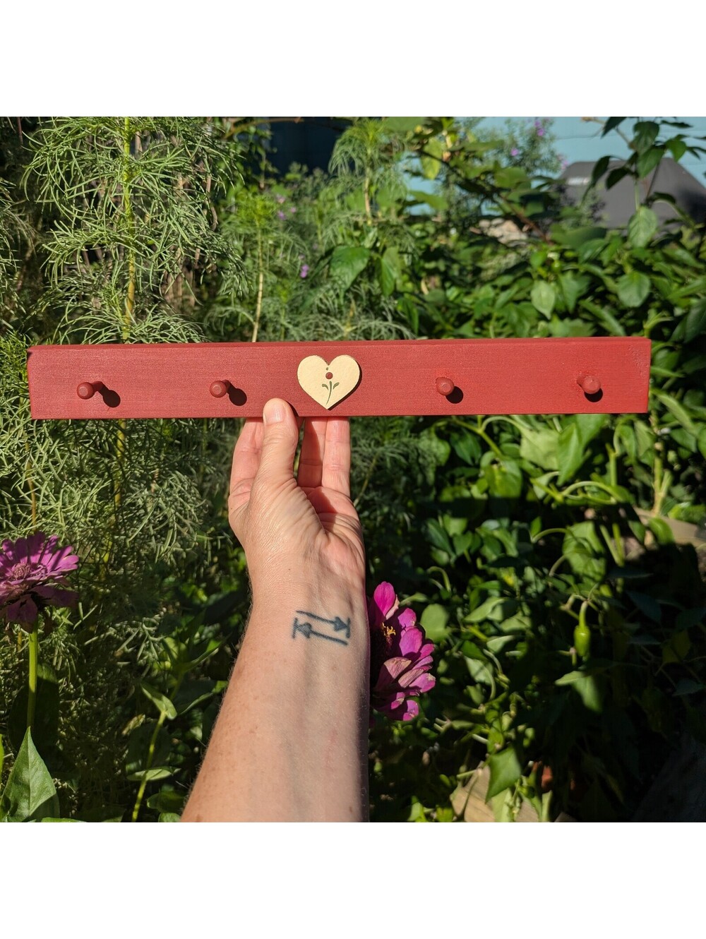 Vintage Wooden Cottagecore Peg Rack / Hanger